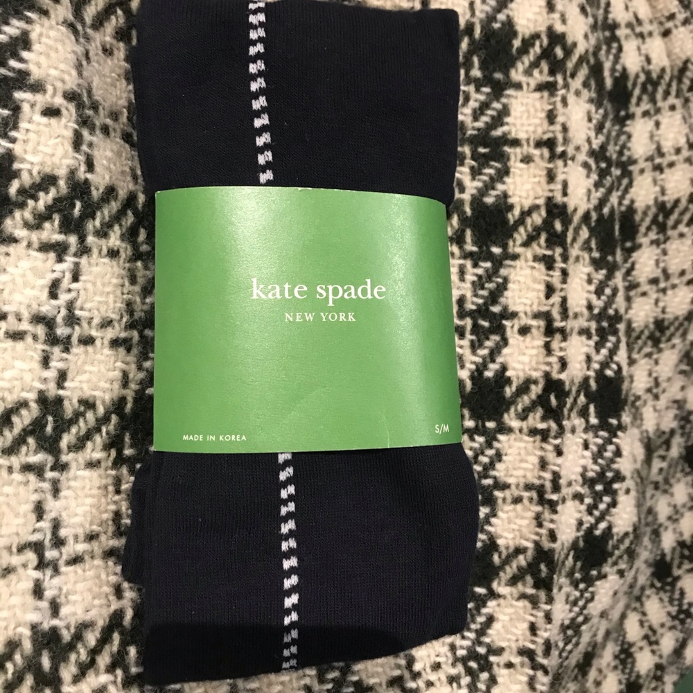 NWT Kate Spade Navy Tights with Vertical Stripe